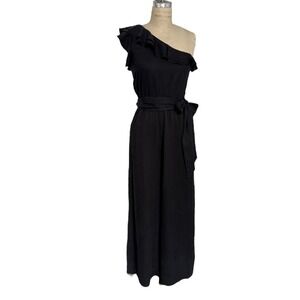 Ulla Johnson Demi Wide Leg Jumpsuit Size 4 One Shoulder Belted Ruffle